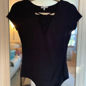 Lace up chest body suit